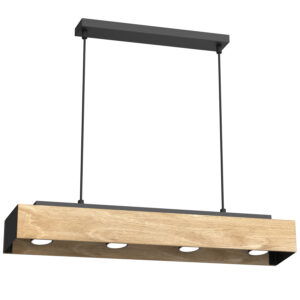 Żyrandol Luminex Maison Black/natural Wood x4