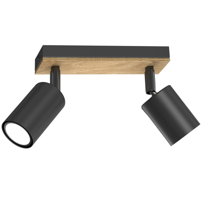 Spot Luminex Tulon Black/natural Wood x2