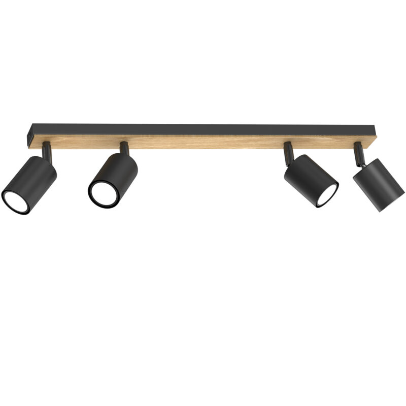 Spot Luminex Tulon Black/natural Wood x4