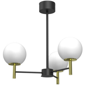 Żyrandol Luminex Awinion Black/gold x3