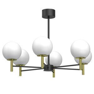 Żyrandol Luminex Awinion Black/gold x6