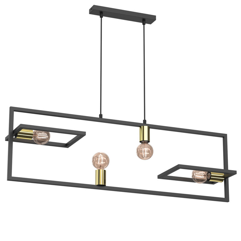Żyrandol Luminex Belfort Black/gold x4