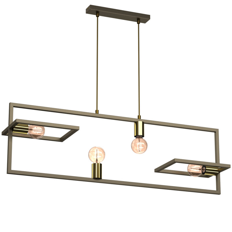 Żyrandol Luminex Belfort Titanium Gold/gold x4
