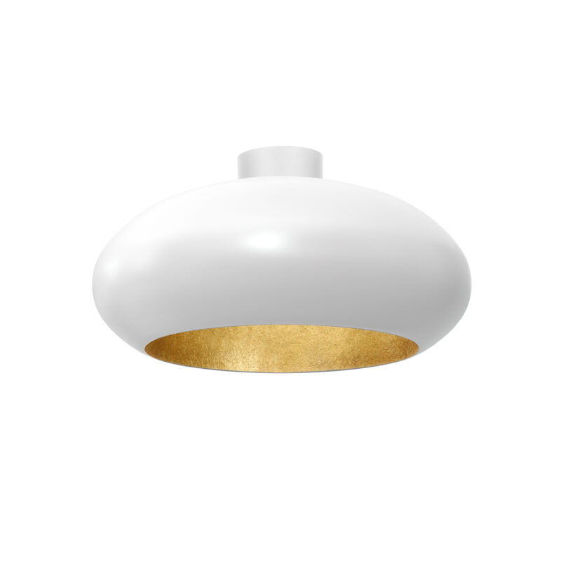 Plafon Luminex oval 500mm biało/złoty x1