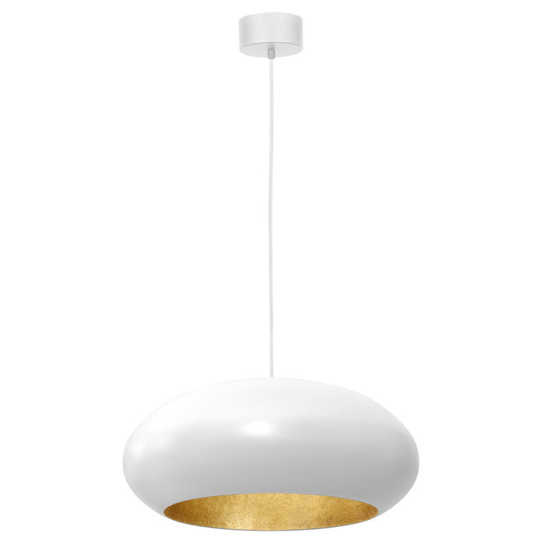 Żyrandol Luminex oval 500mm biało/złoty x1