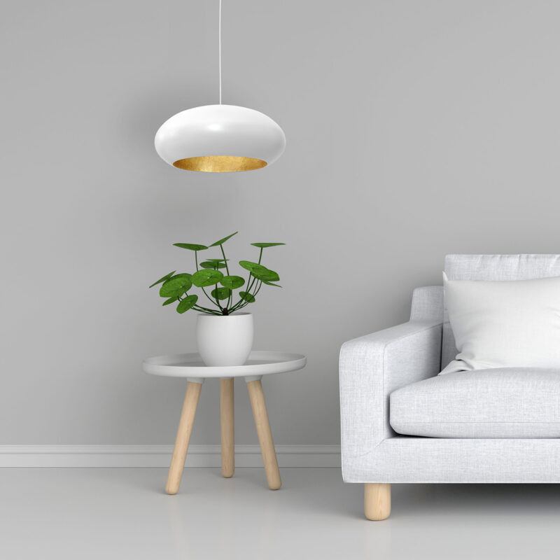 Żyrandol Luminex oval 500mm biało/złoty x1 - obrazek 4
