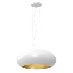 Żyrandol Luminex oval 700mm biało/złoty x1