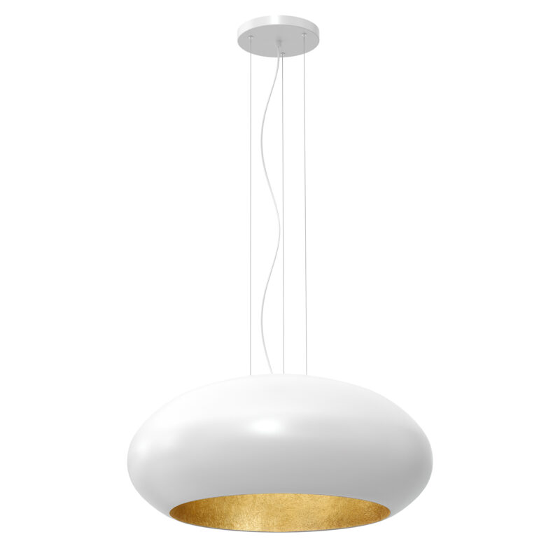 Żyrandol Luminex oval 700mm biało/złoty x1