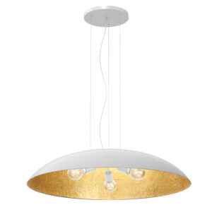 Żyrandol Luminex flat 1000mm biało/złoty x3