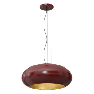 Żyrandol Luminex oval 700mm burgund/złoty x1