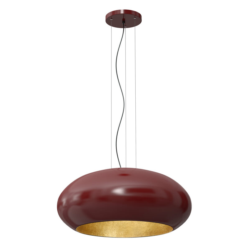 Żyrandol Luminex oval 700mm burgund/złoty x1