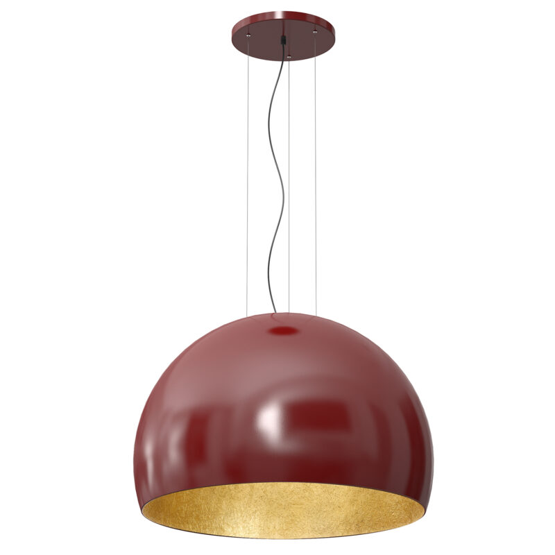 Żyrandol Luminex 3/4 bool 800mm burgund/złoty x1
