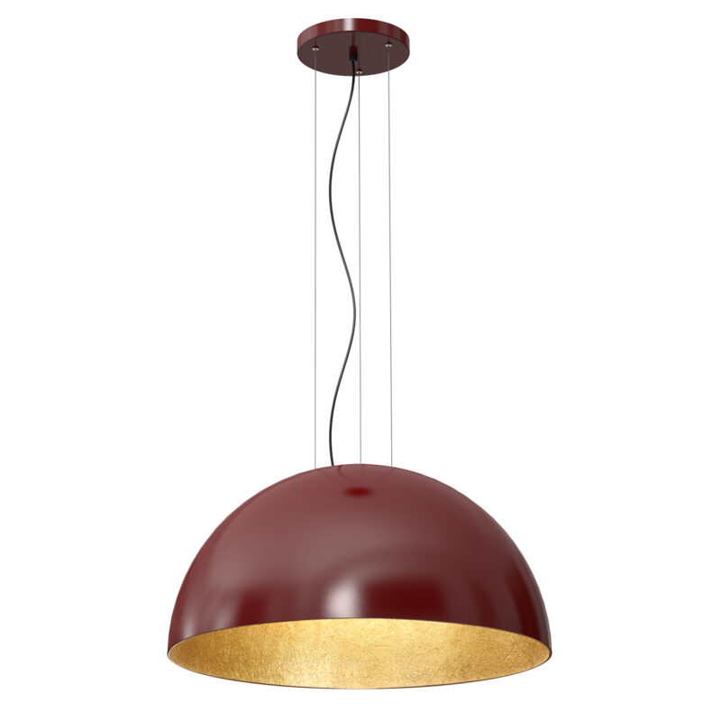 Żyrandol Luminex 1/2 bool 600mm burgund/złoty x1