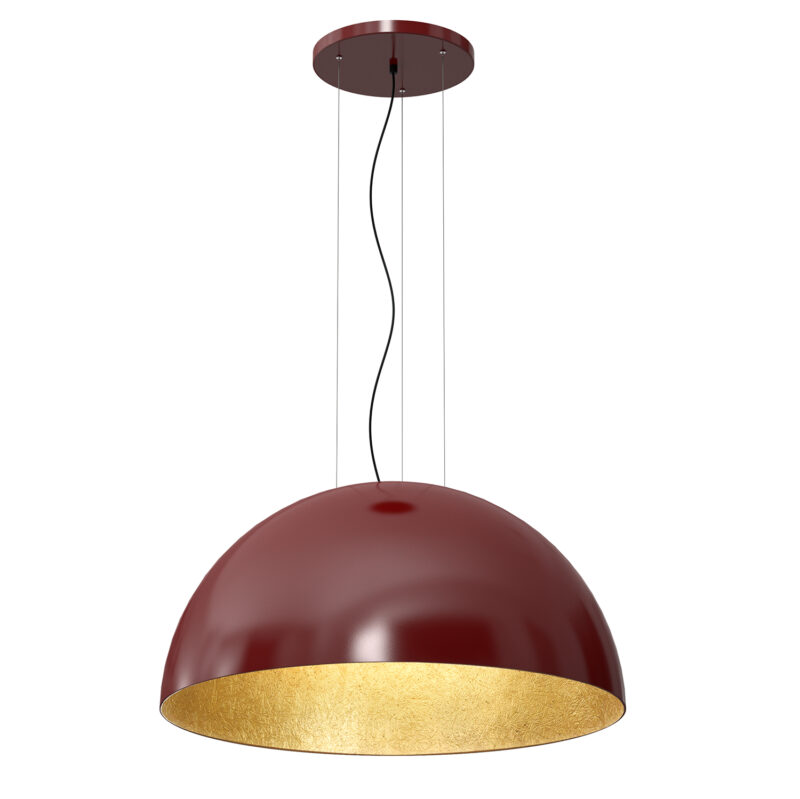 Żyrandol Luminex 1/2 bool 800mm burgund/złoty x1