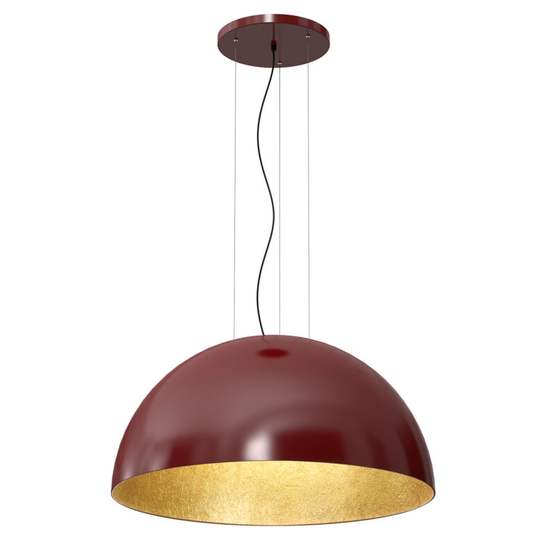 Żyrandol Luminex 1/2 bool 800mm burgund/złoty x1
