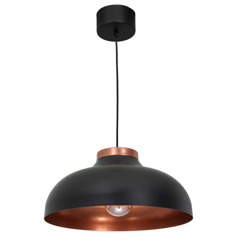 Żyrandol Luminex Basca czarno/miedziany x1