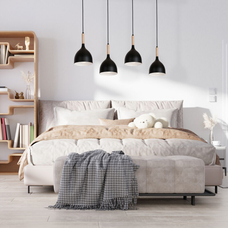 Żyrandol Luminex listwa Noak wood czarny/naturalne drewno x4 - obrazek 4