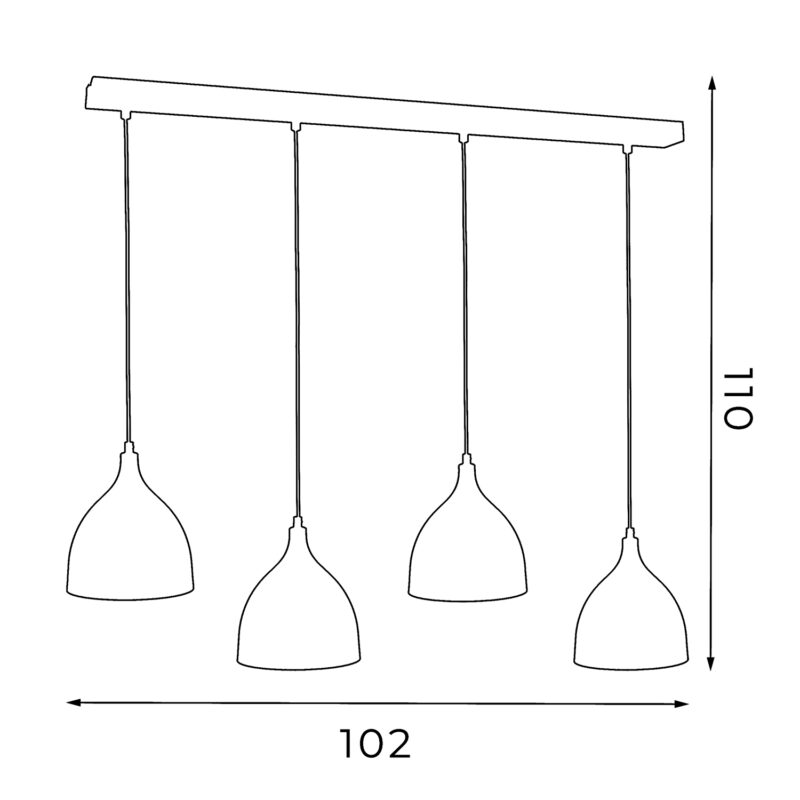 Żyrandol Luminex listwa Noak czarny x4 - obrazek 5