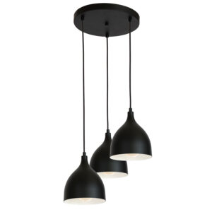 Żyrandol Luminex talerz Noak czarny x3