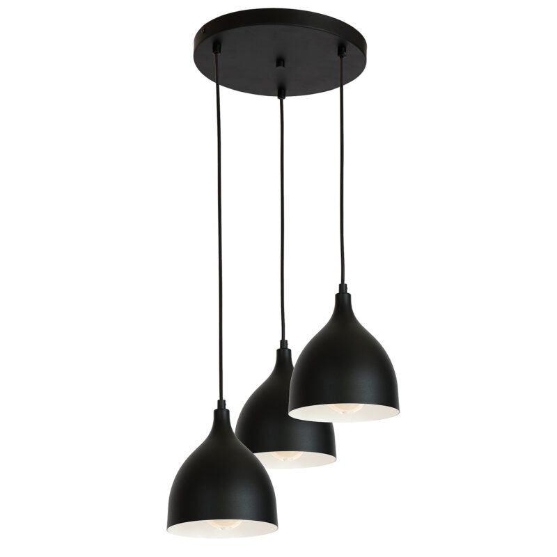 Żyrandol Luminex talerz Noak czarny x3