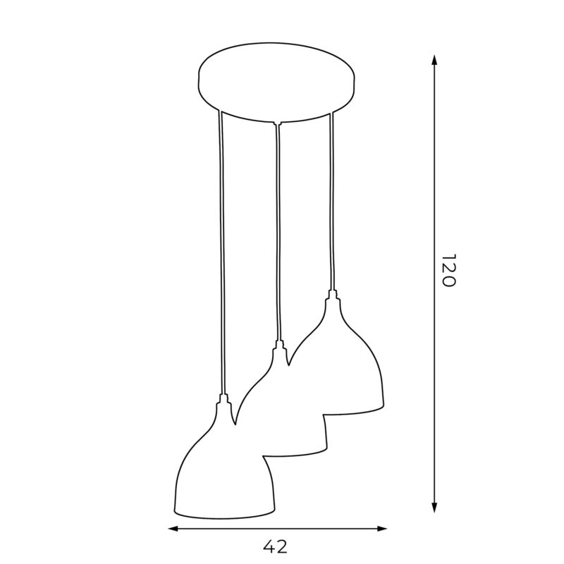 Żyrandol Luminex talerz Noak czarny x3 - obrazek 5