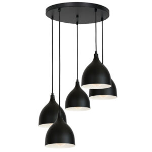 Żyrandol Luminex talerz Noak czarny x5