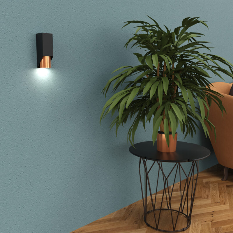 Kinkiet Luminex Wall czarno/miedziany x1 - obrazek 4