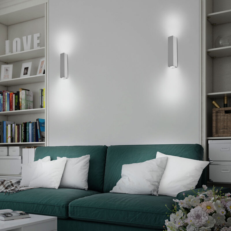 Kinkiet Luminex Wall straight biały x2 - obrazek 4