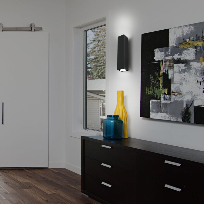 Kinkiet Luminex Wall straight czarny x2 - obrazek 4
