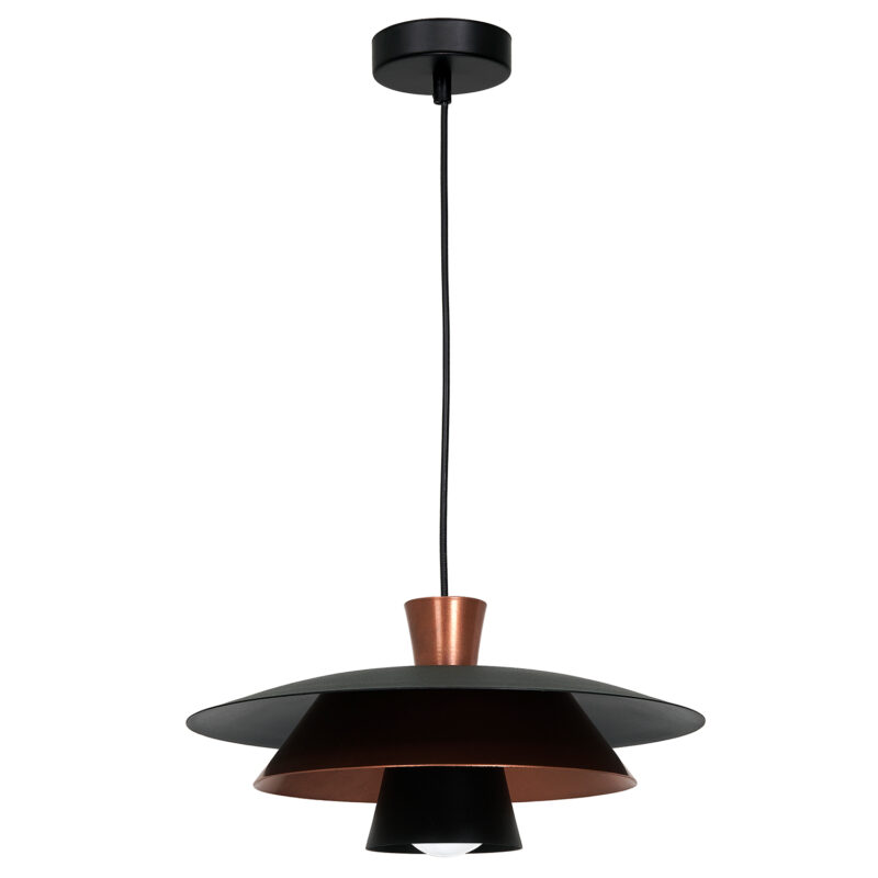 Żyrandol Luminex Plato czarno/miedziany x1