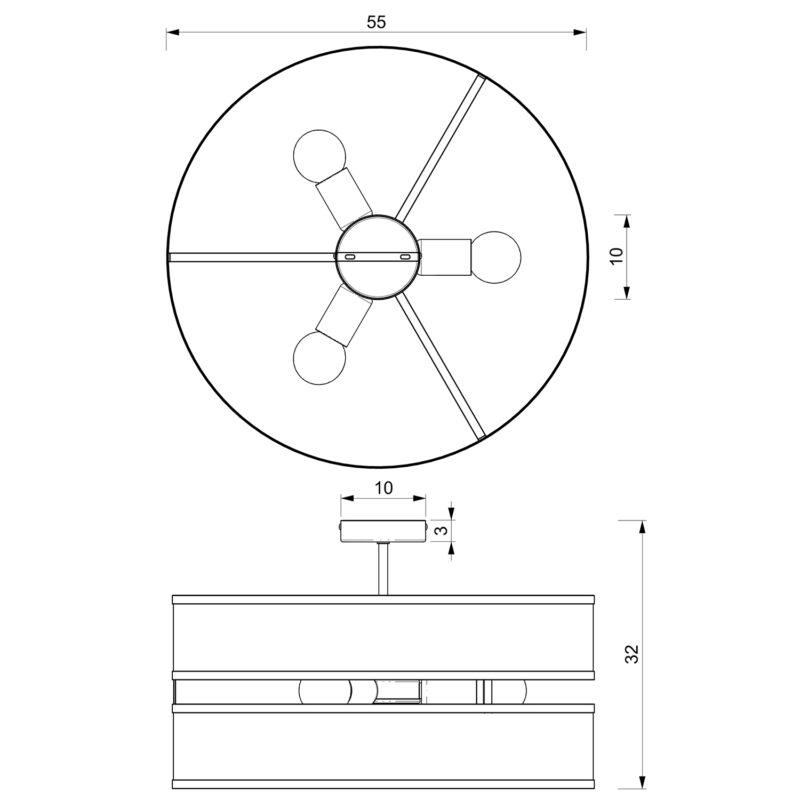 Plafon Luminex prosty Glum x3 - obrazek 5