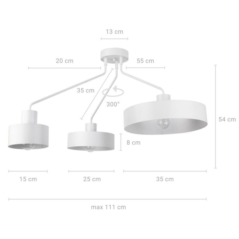 Lampa Sufitowa Sigma Jumbo x3 Biały