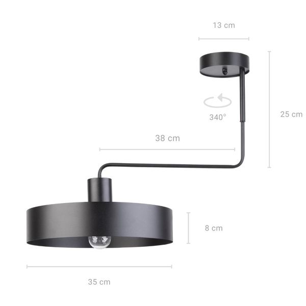 Lampa Sufitowa Sigma Vasco x1 Czarny
