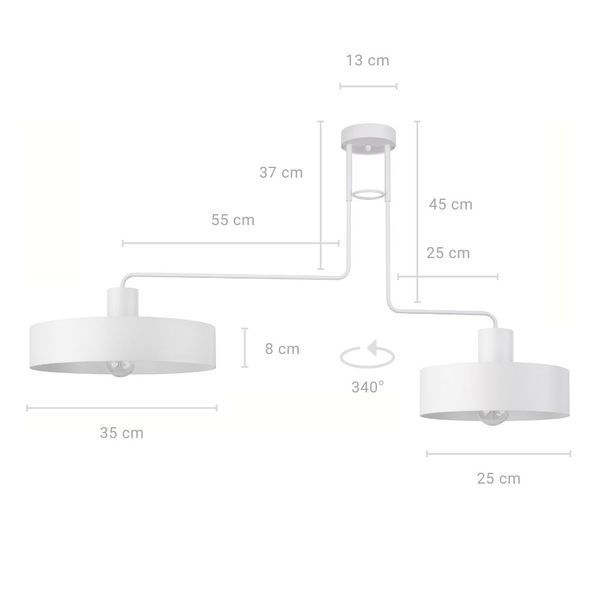 Lampa Sufitowa Sigma Vasco x2 Biały