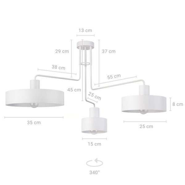 Lampa Sufitowa Sigma Vasco x3 Biały