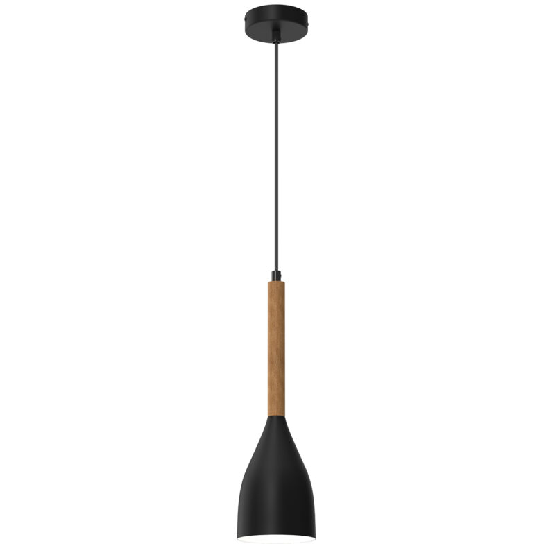 Żyrandol Luminex Muza NEW czarny/naturalne drewno x1