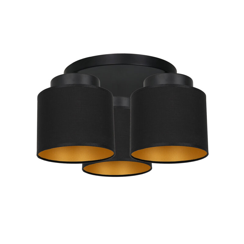Plafon Luminex Frodi talerz 300mm czarno/złoty x3