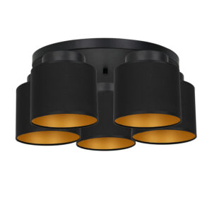 Plafon Luminex Frodi talerz 450mm czarno/złoty x5