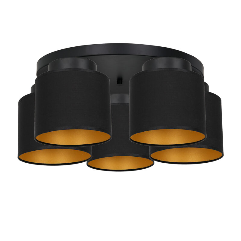 Plafon Luminex Frodi talerz 450mm czarno/złoty x5