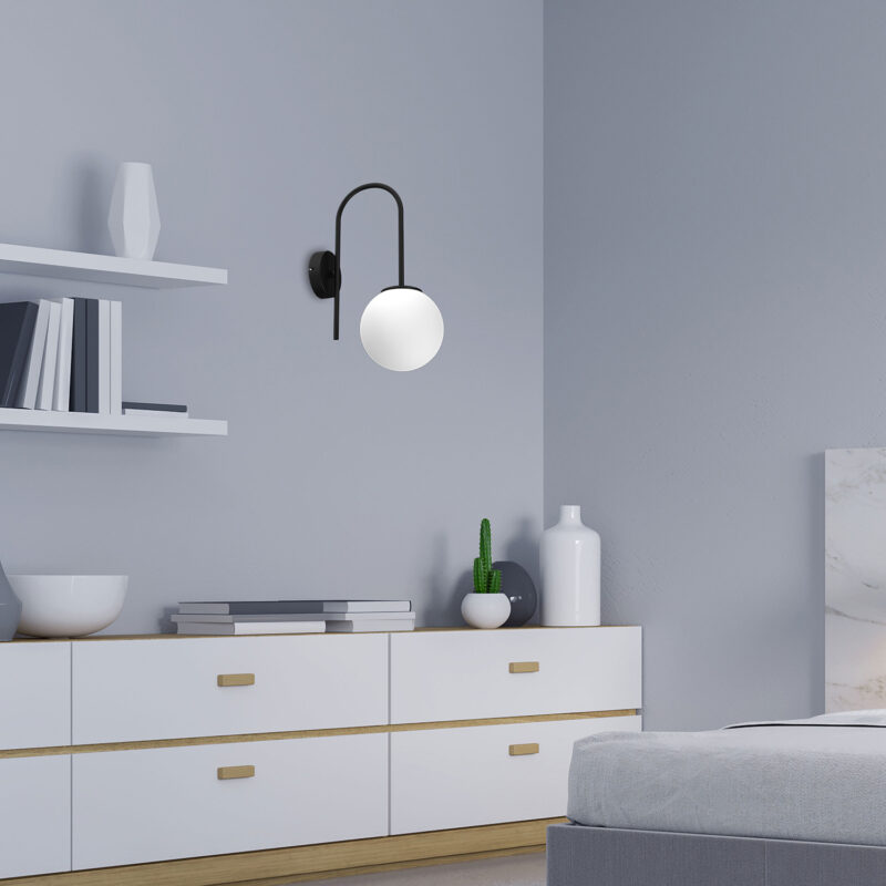 Kinkiet z kloszem Luminex Cambridge 3193 czarny x1 - obrazek 4