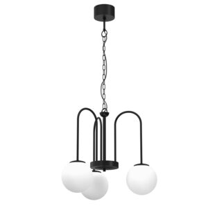 Żyrandol z kloszem Luminex Cambridge 3194 czarny x3