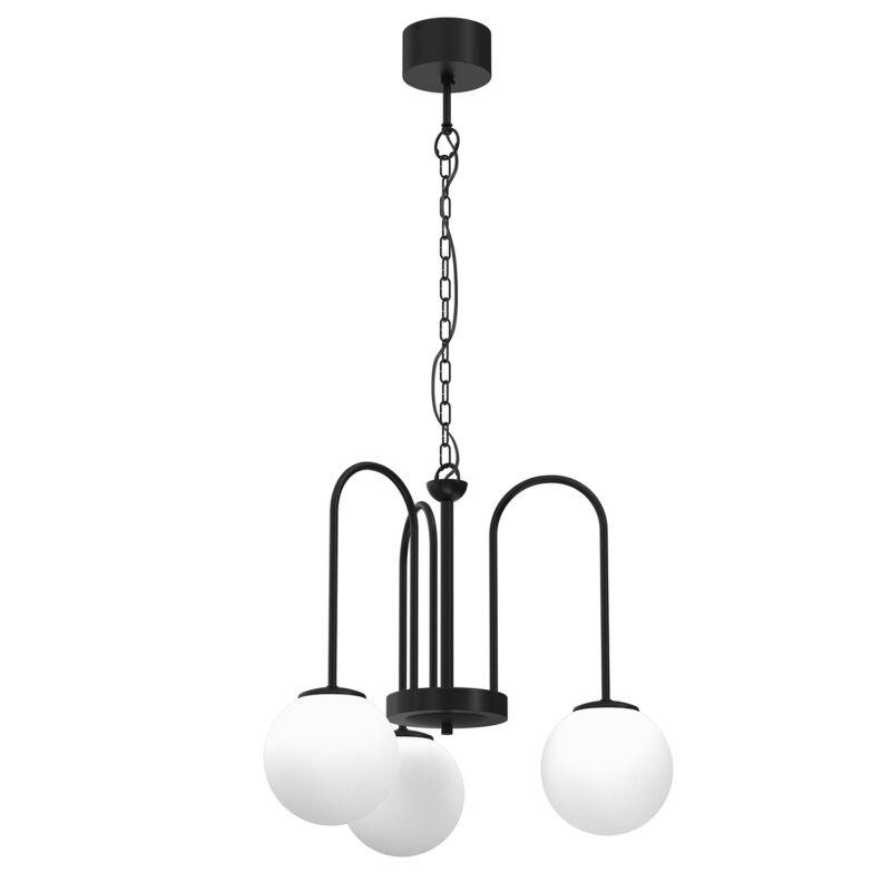 Żyrandol z kloszem Luminex Cambridge 3194 czarny x3