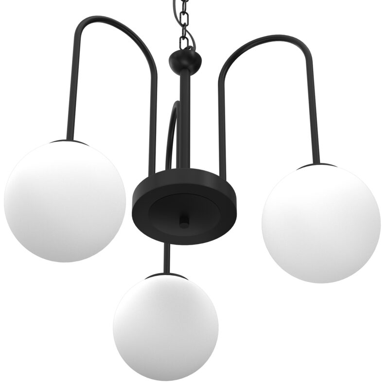 Żyrandol z kloszem Luminex Cambridge 3194 czarny x3 - obrazek 3