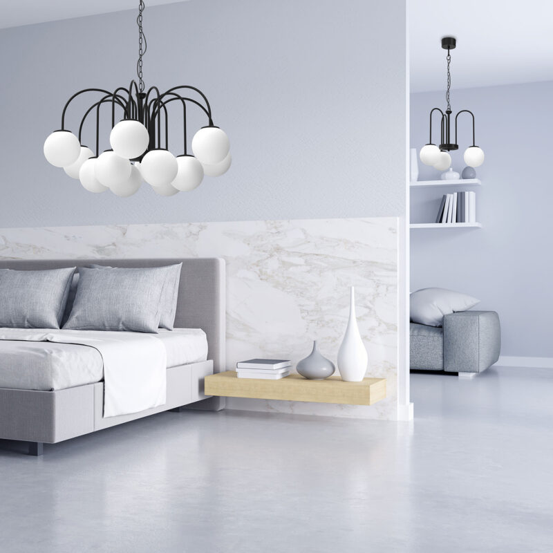 Żyrandol z kloszem Luminex Cambridge 3194 czarny x3 - obrazek 4