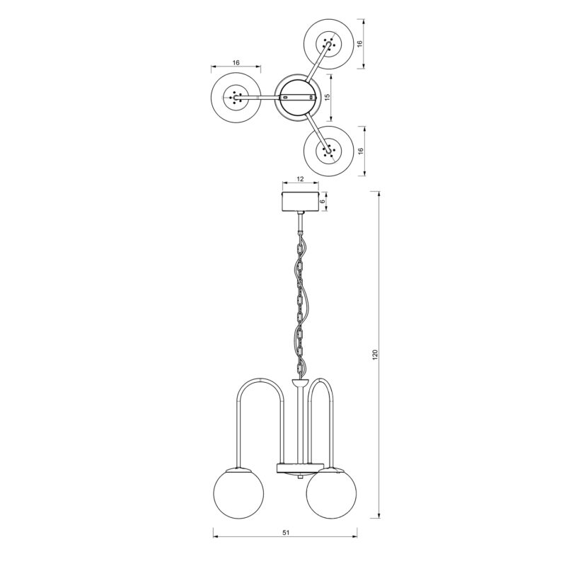 Żyrandol z kloszem Luminex Cambridge 3194 czarny x3 - obrazek 5