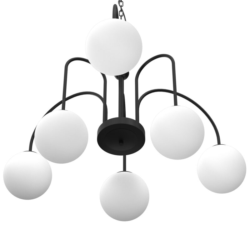Żyrandol z kloszem Luminex Cambridge 3195 czarny x6 - obrazek 3