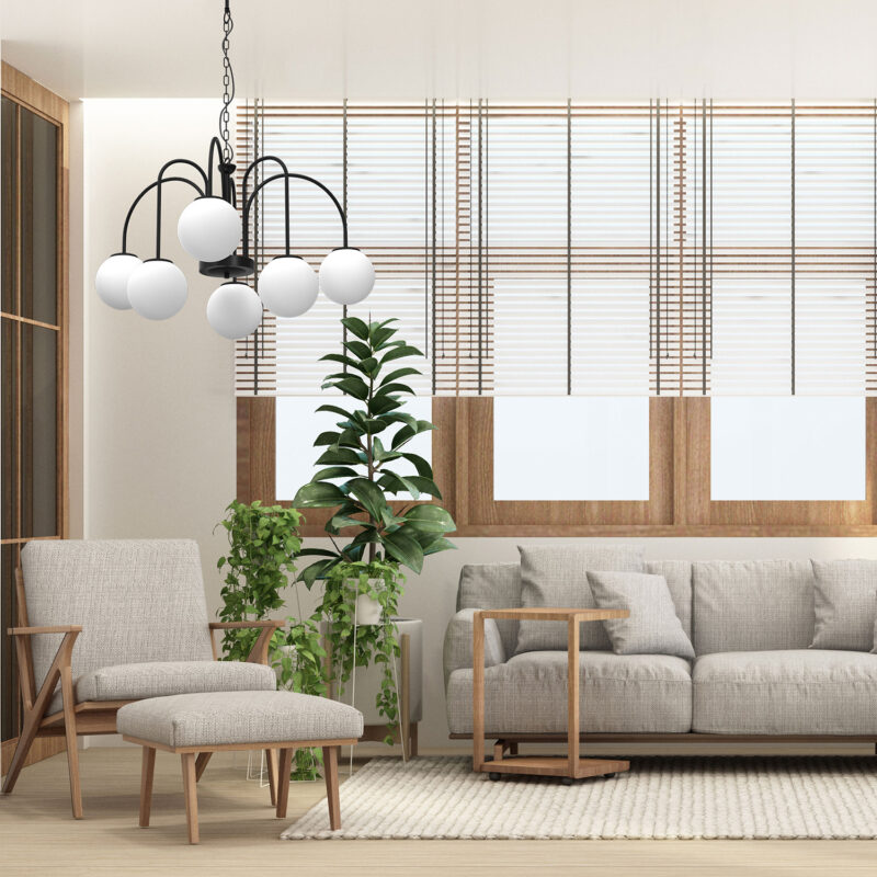 Żyrandol z kloszem Luminex Cambridge 3195 czarny x6 - obrazek 4
