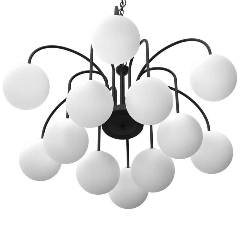Żyrandol z kloszem Luminex Cambridge 3196 czarny x12 - obrazek 3