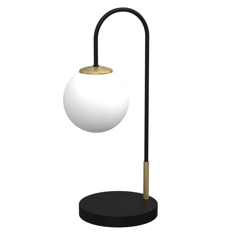 Lampa biurkowa z kloszem Luminex Cambridge czarny/mosiądz x1