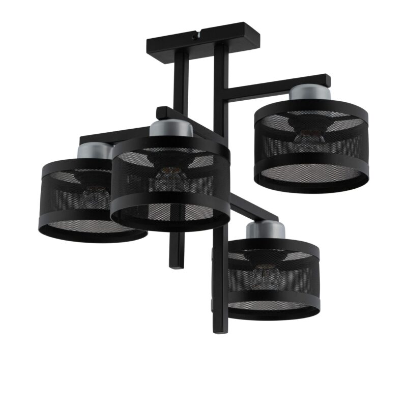 Plafon Sigma Off Czarno/Srebrny x4